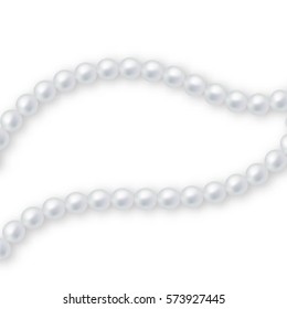 Pearl necklace with shadow vector illustration