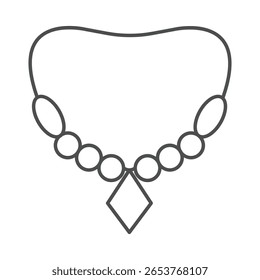 Pearl Colar ícone fino, vetor, pixel perfeito, arquivo ilustrador 