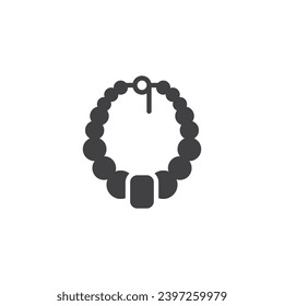 Pearl necklace vector icon. filled flat sign for mobile concept and web design. Beads necklace glyph icon. Jewelry symbol, logo illustration. Vector graphics