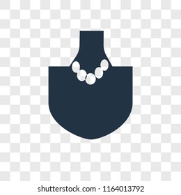 Pearl necklace vector icon isolated on transparent background, Pearl necklace logo concept