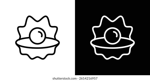 Pearl in the open shell icon outline collection for web design