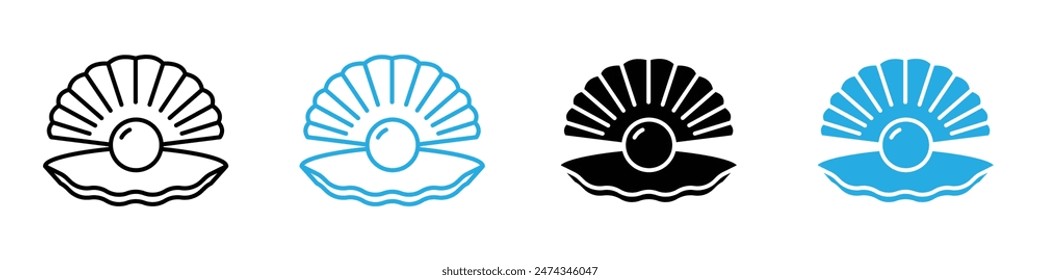 Pearl in Open Shell Icon Perfect for Jewelry and Marine Themes