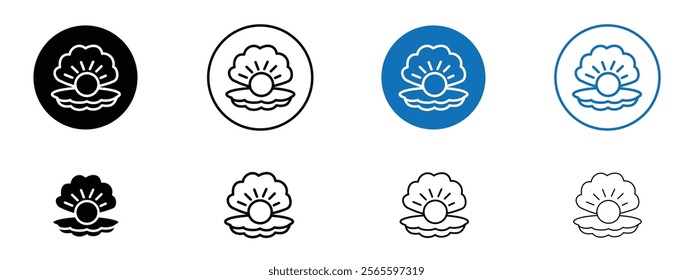 Pearl in the open shell icons in black and blue colors