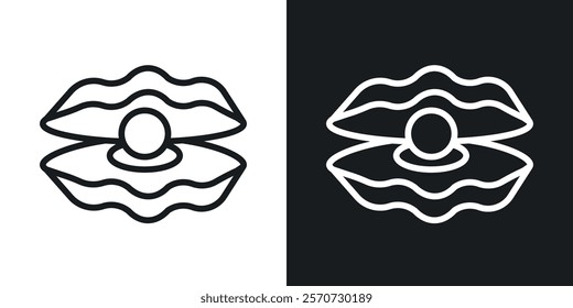 Pearl in the open shell icons set vectors on white background.