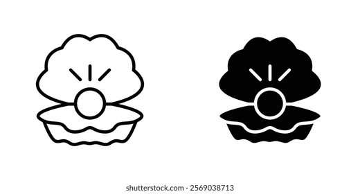 Pearl in the open shell icons vector graphic pack