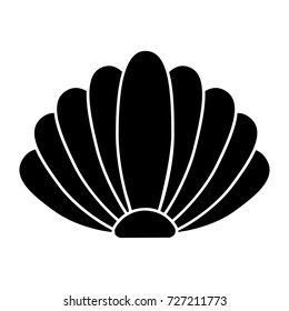 Pearl oyster icon on white background