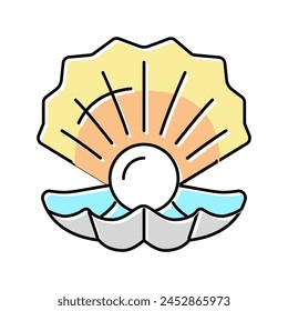 pearl oyster shell color icon vector. pearl oyster shell sign. isolated symbol illustration