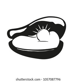 Pearl in an oyster vector illustration