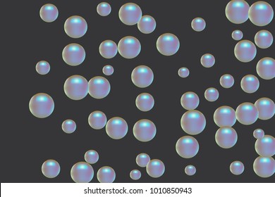 Pearl pattern. Gentle pearls background. Vector illustration for invitation, card, celebration, party, carnival, festive holiday and Your project. Gentle grey Background