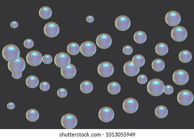 Pearl pattern. Gentle pearls background. Vector illustration for invitation, card, celebration, party, carnival, festive holiday and Your project. Gentle grey Background