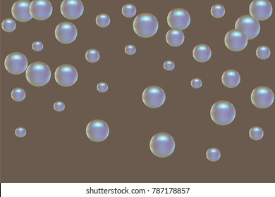 Pearl pattern. Gentle pearls background. Vector illustration for invitation, card, celebration, party, carnival, festive holiday and Your project. Gentle brown Background