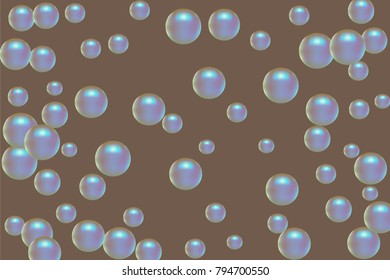 Pearl pattern. Gentle pearls background. Vector illustration for invitation, card, celebration, party, carnival, festive holiday and Your project. Gentle brown Background