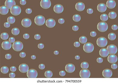 Pearl pattern. Gentle pearls background. Vector illustration for invitation, card, celebration, party, carnival, festive holiday and Your project. Gentle brown Background