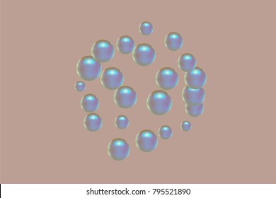 Pearl pattern. Gentle pearls background. Vector illustration for invitation, card, celebration, party, carnival, festive holiday and Your project. Gentle brown Background