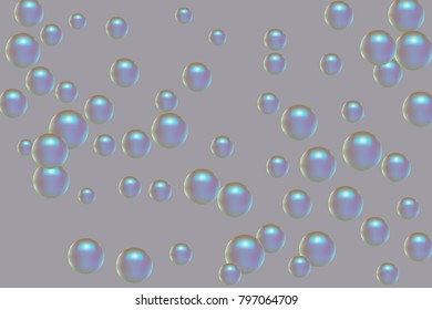 Pearl pattern. Gentle pearls background. Vector illustration for invitation, card, celebration, party, carnival, festive holiday and Your project. Gentle grey Background
