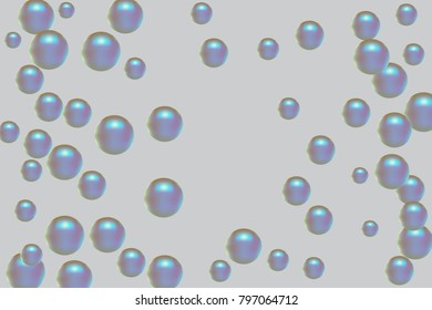 Pearl pattern. Gentle pearls background. Vector illustration for invitation, card, celebration, party, carnival, festive holiday and Your project. Gentle grey Background