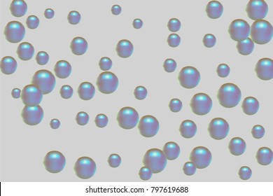 Pearl pattern. Gentle pearls background. Vector illustration for invitation, card, celebration, party, carnival, festive holiday and Your project. Gentle grey Background
