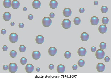 Pearl pattern. Gentle pearls background. Vector illustration for invitation, card, celebration, party, carnival, festive holiday and Your project. Gentle grey Background