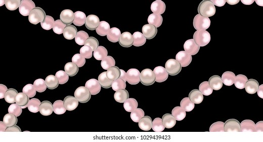 pearl pattern in vector on black background