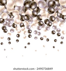 Pearl photo frame. Colored balls. Decor element.
