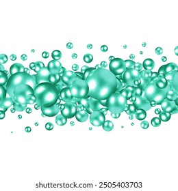 Pearl photo frame. Colored balls. Decor element. Green balls.