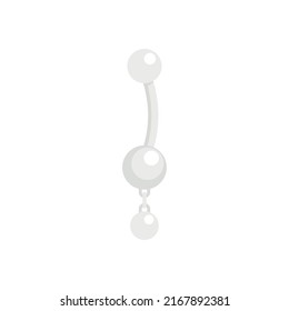 Pearl piercing icon. Flat illustration of pearl piercing vector icon isolated on white background