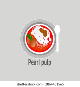pearl pulp traditional in the vector