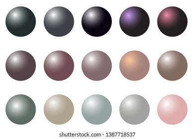 Pearl realistic set isolated on white background. Vector Illustration for your design and business