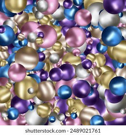 Pearl realistic set isolated on white background. Spherical beautiful 3D orb with transparent glares and highlights for decoration. Jewelry gemstones. Vector Illustration for your design and business