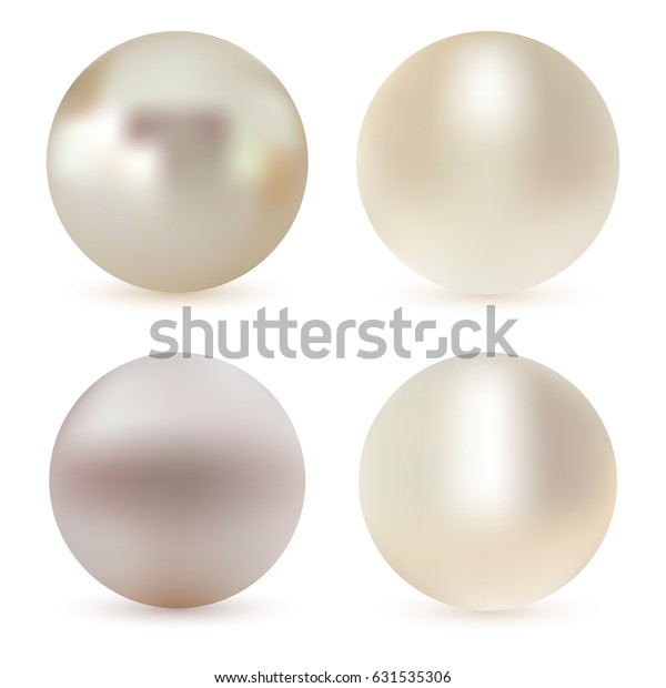 Pearl Realistic Set Isolated On White Stock Vector Royalty Free 631535306 5097