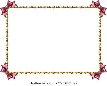 Pearl and ribbon frame illustration