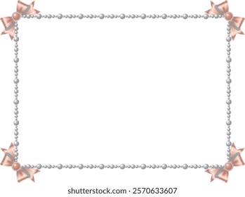 Pearl and ribbon frame illustration