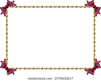 Pearl and ribbon frame illustration