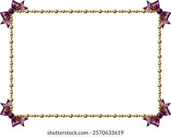 Pearl and ribbon frame illustration