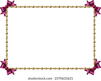 Pearl and ribbon frame illustration