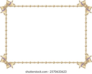 Pearl and ribbon frame illustration