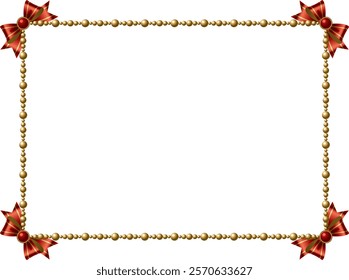 Pearl and ribbon frame illustration