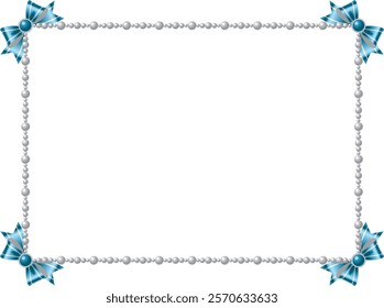 Pearl and ribbon frame illustration