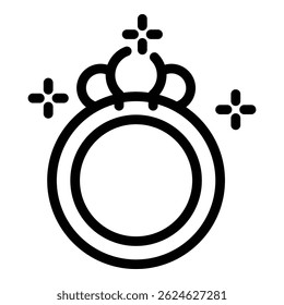 Ícone de anel de pérola. Contorno anel pérola ícone vetor para web design isolado no fundo branco