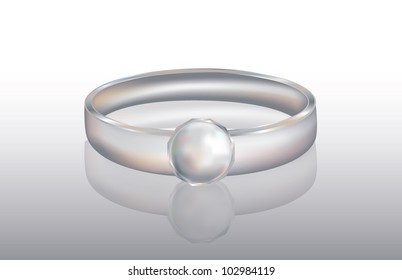 Pearl ring, vector illustration