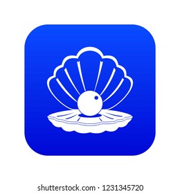Pearl in a sea shell icon digital blue for any design isolated on white vector illustration