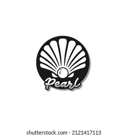 Pearl Seashell Oyster Scallop Shell Bivalve Cockle Mussel Clam Simple Silhouette logo design