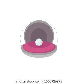 Pearl in a shell colorful vector flat icon. Pearl in a shell colorful vector flat icon. Pearl in a shell colorful vector flat icon. 