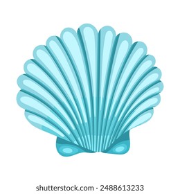Pearl shell in Flat style on a white background. Modern nautical illustration