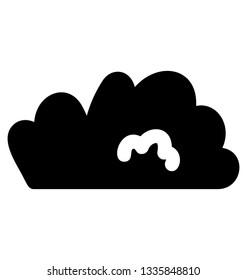 Pearl shell glyph vector icon 