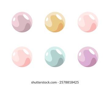 Pearl shell icon. Beautiful pearl in cartoon flat style. Vector illustration isolated on white background