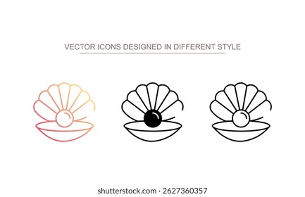 Pearl Shell ícone design com fundo branco ilustração stock