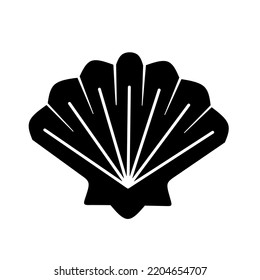 pearl shell icon flat design. shell icon