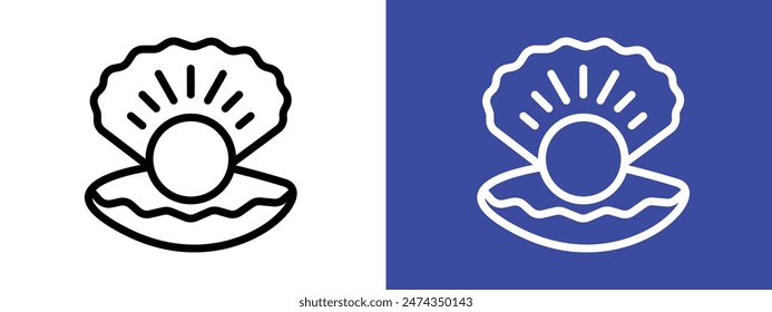 Pearl in Shell Icon Ideal for Jewelry and Marine Illustrations