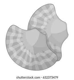Pearl shell icon in monochrome style isolated on white background vector illustration